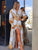 Painted Lantern Sleeve Belted Long Shirt Dresses Women Dresses MISS ORD 