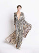 Leopard Long Sleeve Maxi Beach Dress