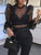 Turtleneck Flow Down Blouse Tops - Black/White