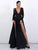 Deep-V Long Sleeve Sequin Prom Dress