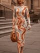 Fashion Week High Collar Slim Bodycon Dress