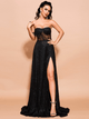Flashing Sequin Prom Dress Split Skirt