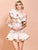 Light Pink Ruffled One Sleeve Star Sequin Mini Party Dress