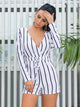New York Striped Short Jumpsuits