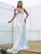 Deep V Cross-Strap Silver Sequin Long Prom Dress
