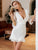 2019 Chiffon White Ruffles Split Back Casual Dress Women Dresses MISS ORD 
