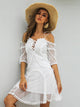Sweet White Lace Short A-Line Dress