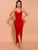 Elegant Midi Red Wrap Dress MISS ORD 