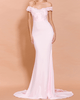 Elegant Pale Pink Lace Mermaid Prom Dress