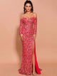 Off Shoulder Evening Gown Maxi Dress