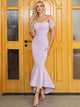 Lavender Elegant Mermaid Wedding Guest Dress