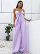 Tie-Front Elegant Satin Jumpsuits
