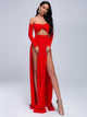 Red Sexy Pary Dress With Two Split