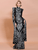 Vintage Patterned Silver Sequined Long Sleeve Evening Dress