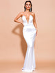 Deep V White Wedding Dresses