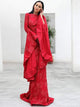 Red Bell-Sleeve Maxi Vintage Dress