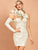 One Sleeve Ruffles Glitter Bodycon Mini Party Dress