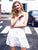 Mini Backless A-line White Casual Sundress MISS ORD 
