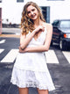 Mini Backless A-line White Casual Sundress