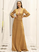 Polka-dot Print Plunge Neck Satin Maxi Dress