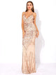 Elegant Rose Gold Sequin Evening Dress