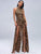 Sexy Deep V Sleeveless Leopard print two leg split Jumpsuits Jumpsuite&Playsuite MISS ORD 