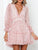 Pink Floral Cut Outs Back A-Line Sundress Women Dresses MISS ORD 