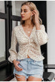 Sexy V-neck Long Sleeve Boho Holiday Beach Summer Chic Short Women's Blouses Shirts