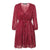 Women's V-neck Ruffled Striped Print High Waist Lantern Summer Spring Long Sleeve Dress