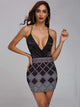 Sexy Cocktail Dresses Black Deep V Hip Skirt