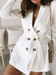 Long Sleeve White Street Tuxedo Dresses