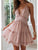 Ruffle Cross-Tied Back Pink Short Sundress MISS ORD 