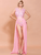 Sexy Pink Flower Embroidered Lace See-Through Dress