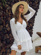 Long Sleeve Ruffle Strappy Short Dress