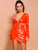 Orange Cutout Leather Sexy Party Dress