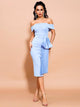Sky Blue Midi Semi-Formal Dress