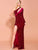 Red Wine Cutout Cocktail Dress MISS ORD 