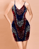 Shiny Color Sequined Sling Mini Party Dress