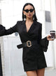 Bell Sleeve Short Black Tuxedo Dress