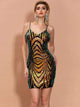 Colorful Gradient Sequins Geometric Patterns Mini Cocktail Dress