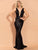 Sleeveless Sequined Backless Maxi Black Prom Dress