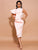 Pink Ruffle Midi Semi-Formal Dresses Women Dresses MISS ORD 