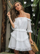 Sweet Ruffles White Short A-Line Dress