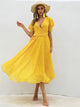 Summer Dot Yellow Casual Chiffon Dress