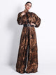 High Neck Long Sleeve Leopard Jumpsuit