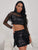 Cocktail Dress Black Sequin Tassel Two Pieces Women Dresses MISS ORD 