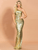 Shiny Gold Sequin One Shoulder Long Party Dress