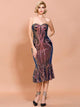 Strapless Sweetheart Multicolor Sequined Fishtail Party Dress
