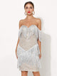 Sweetheart Sequin Tassel Cocktail Dress
