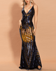 Gradient Symphony Multi-Color Sequins Backless Prom Dress
